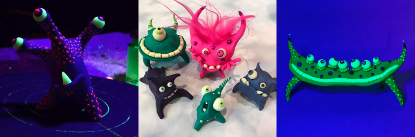 PJ Halliwill ceramic and polymer clay monsters